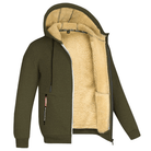 Fur Lined Hoodie - Warm - Zip-Up - Winter Hoodie - Men's Hoodie Jacket-Coats & Jackets-Chaps London-Army Green-S-Chaps London