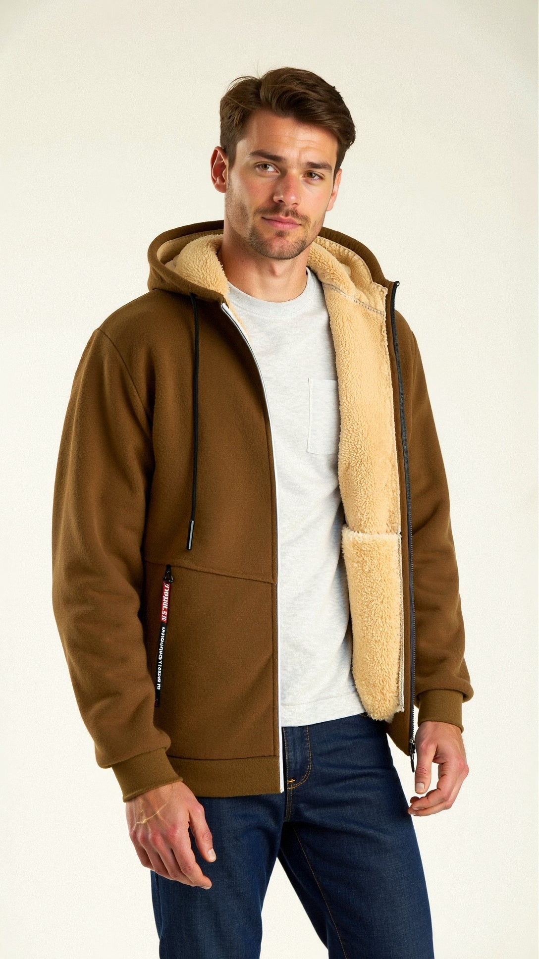 Fur Lined Hoodie - Warm - Zip-Up - Winter Hoodie - Men's Hoodie Jacket-Coats & Jackets-Chaps London-Chaps London