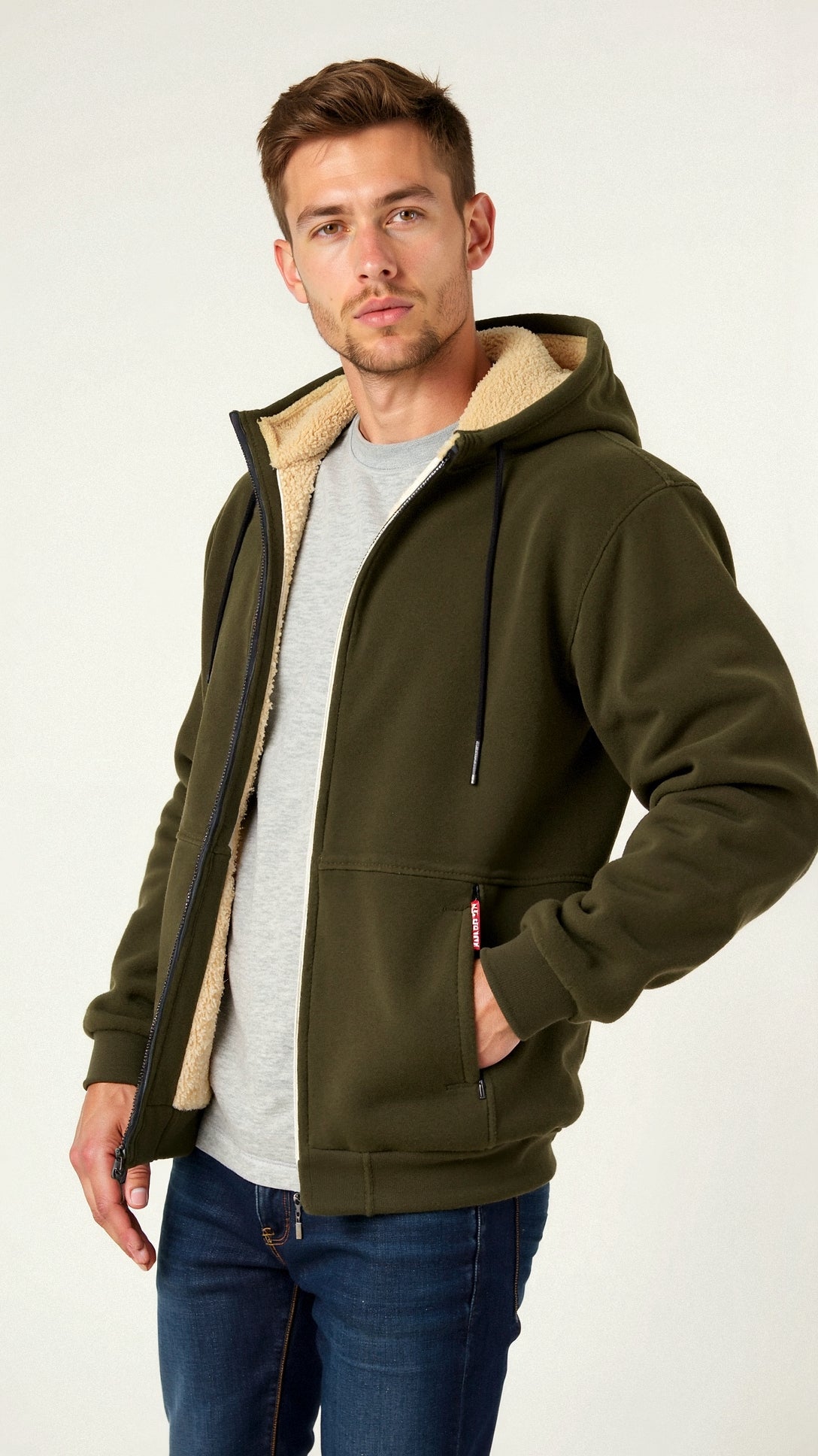 Fur Lined Hoodie - Warm - Zip-Up - Winter Hoodie - Men's Hoodie Jacket-Coats & Jackets-Chaps London-Chaps London