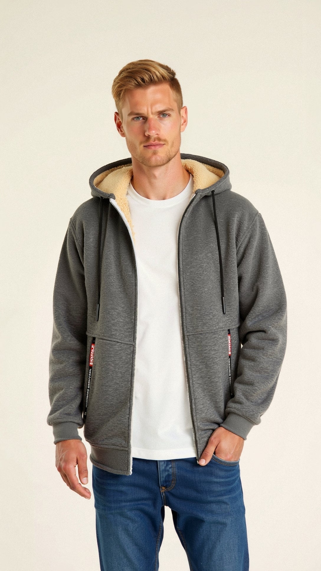 Fur Lined Hoodie - Warm - Zip-Up - Winter Hoodie - Men's Hoodie Jacket-Coats & Jackets-Chaps London-Chaps London