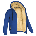 Fur Lined Hoodie - Warm - Zip-Up - Winter Hoodie - Men's Hoodie Jacket-Coats & Jackets-Chaps London-Dark Blue-S-Chaps London