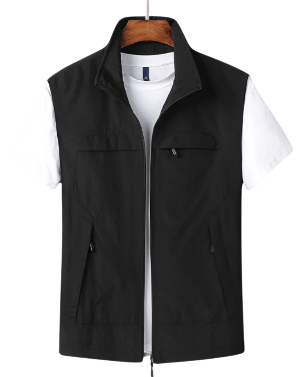 Gilet - Lightweight Zip Up Sleeveless Men's Gilet-Men’s Vest-Chaps London-Black-S-Chaps London