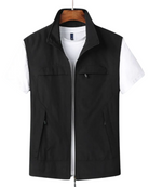 Gilet - Lightweight Zip Up Sleeveless Men's Gilet-Men’s Vest-Chaps London-Black-S-Chaps London