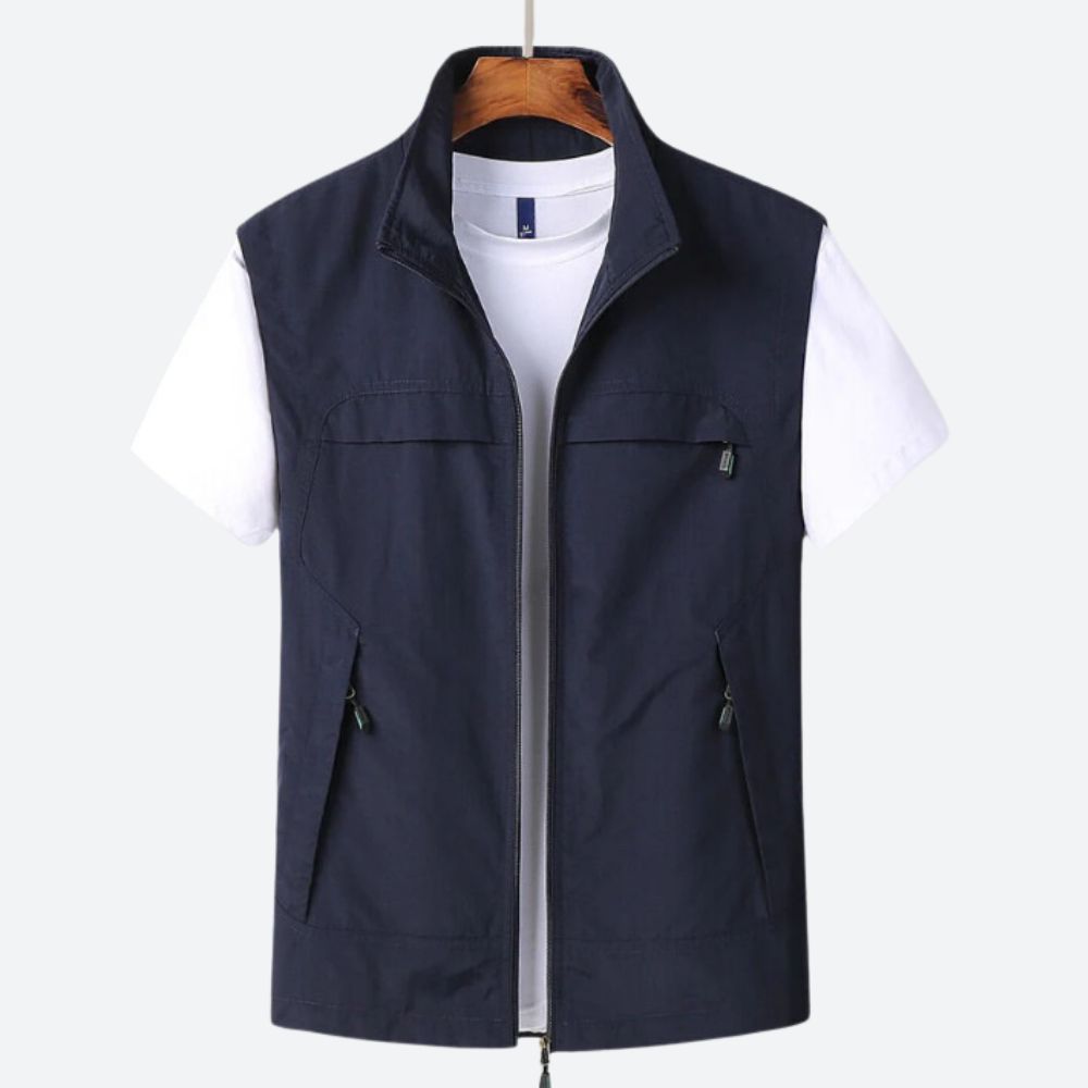 Gilet - Lightweight Zip Up Sleeveless Men's Gilet-Men’s Vest-Chaps London-Blue-S-Chaps London