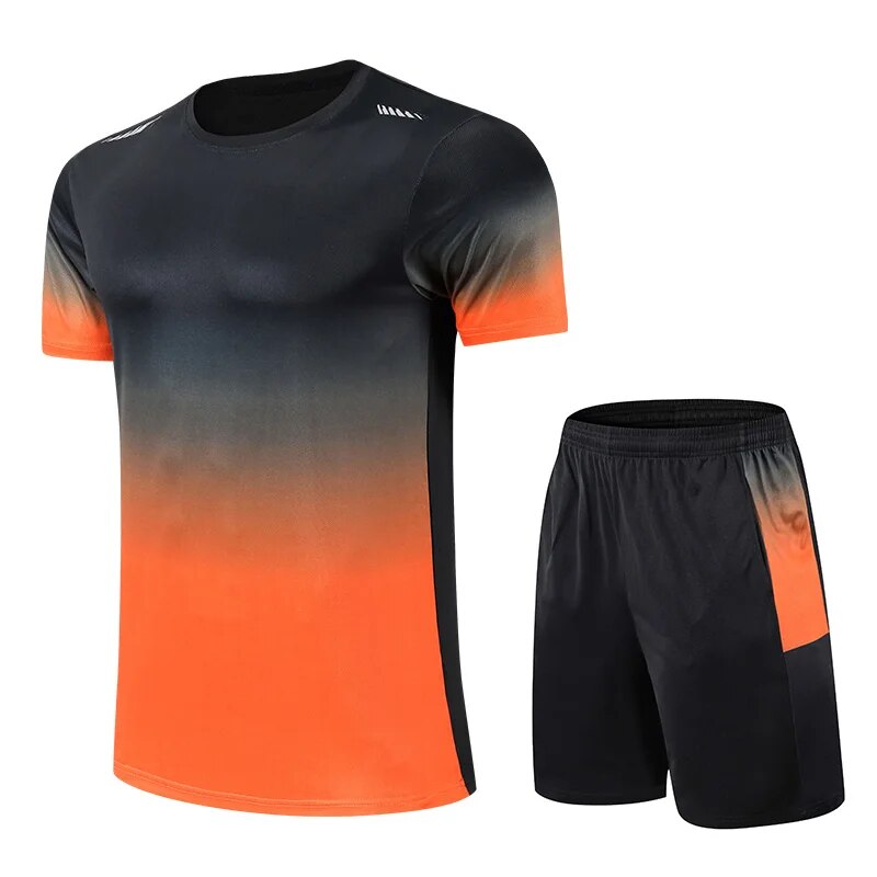 Gym Co Ord Set - Men's Quick Dry Two Piece-Outfit Sets-Chaps London-Orange-XS-Chaps London