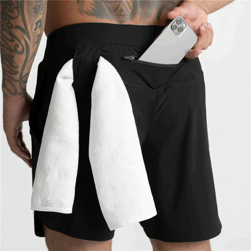 Gym Shorts - Lightweight Drawstring Men's Sport Shorts-Shorts-Chaps London-Black-S-Chaps London