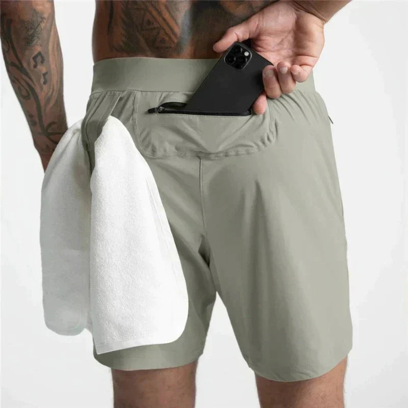 Gym Shorts - Lightweight Drawstring Men's Sport Shorts-Shorts-Chaps London-Green-S-Chaps London