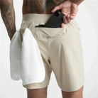 Gym Shorts - Lightweight Drawstring Men's Sport Shorts-Shorts-Chaps London-Khaki-S-Chaps London