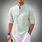 Half Button Shirt | Casual | Long Sleeve | Pullover Shirt | Men's Shirts-Shirts-Chaps London-Light Green-S-Chaps London