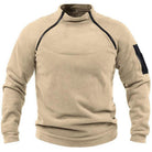 Half Zip Fleece Jumper - Warm Outdoor Men's Fleece-Trui man-Chaps London-Khaki-S-Chaps London