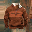 Half Zip Fleece | Warm | Pocket | Men's Half Zip Pullover | Winter Clothes-Chaps London-Orange-S-Chaps London
