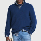 Half Zip Jumper - Men's Warm Quarter Zip Pullover-Sweaters-Chaps London-Blue-S-Chaps London