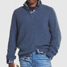 Half Zip Jumper - Men's Warm Quarter Zip Pullover-Sweaters-Chaps London-Light Blue-S-Chaps London