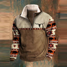 Half Zip Jumper - Warm Fleece Men's Pullover-Fleece Pullover-Chaps London-Dark Brown-S-Chaps London