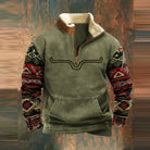 Half Zip Jumper - Warm Fleece Men's Pullover-Fleece Pullover-Chaps London-Green-S-Chaps London