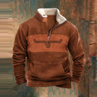 Half Zip Jumper - Warm Fleece Men's Pullover-Fleece Pullover-Chaps London-Orange-S-Chaps London