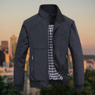 Harrington Jacket | Zip-Up | Windproof | Bomber Jacket |Men's Jacket-Bomber Jacket for Men-Chaps London-Black-M-Chaps London