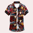 Hawaii Shirt - Short Sleeve - Button-Up - Summer Shirt - Men's Shirts-Men Summer Shirt-Chaps London-Black-M-Chaps London