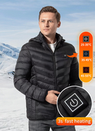 Heated Puffer Jacket - Hooded Men's Winter Jacket-Men’s Heated Winter Jacket-Chaps London-Chaps London