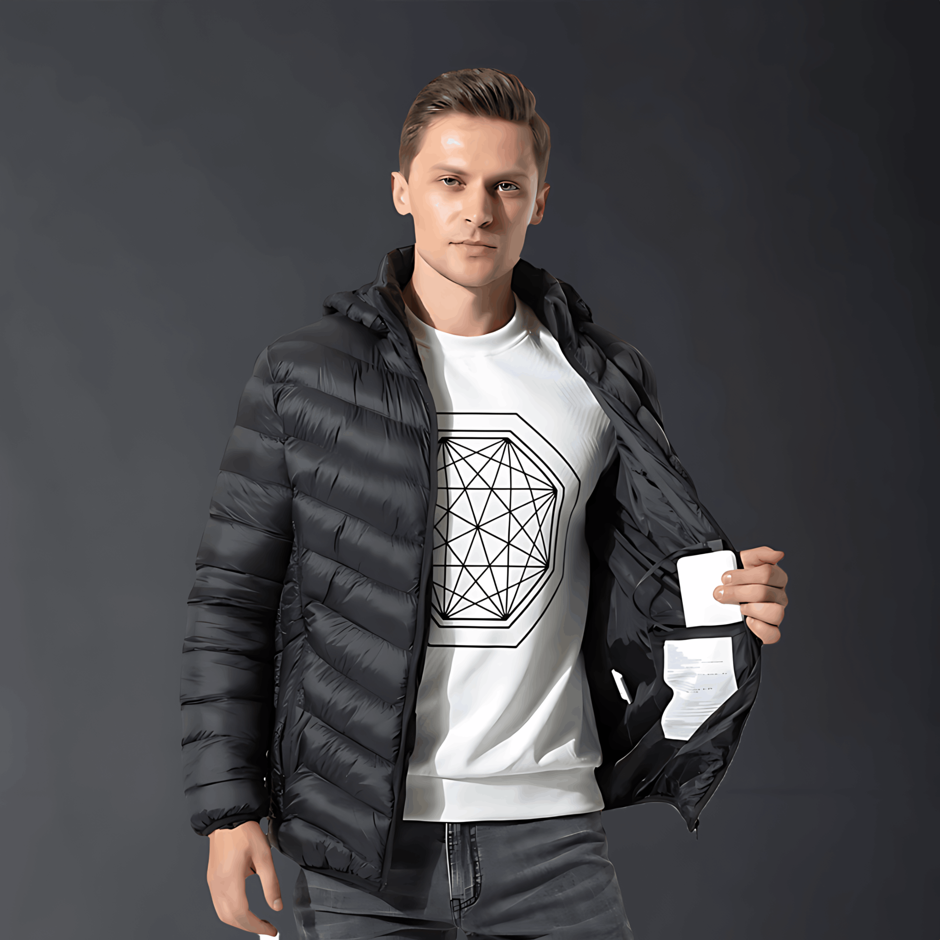 Heated Puffer Jacket - Hooded Men's Winter Jacket-Men’s Heated Winter Jacket-Chaps London-Chaps London