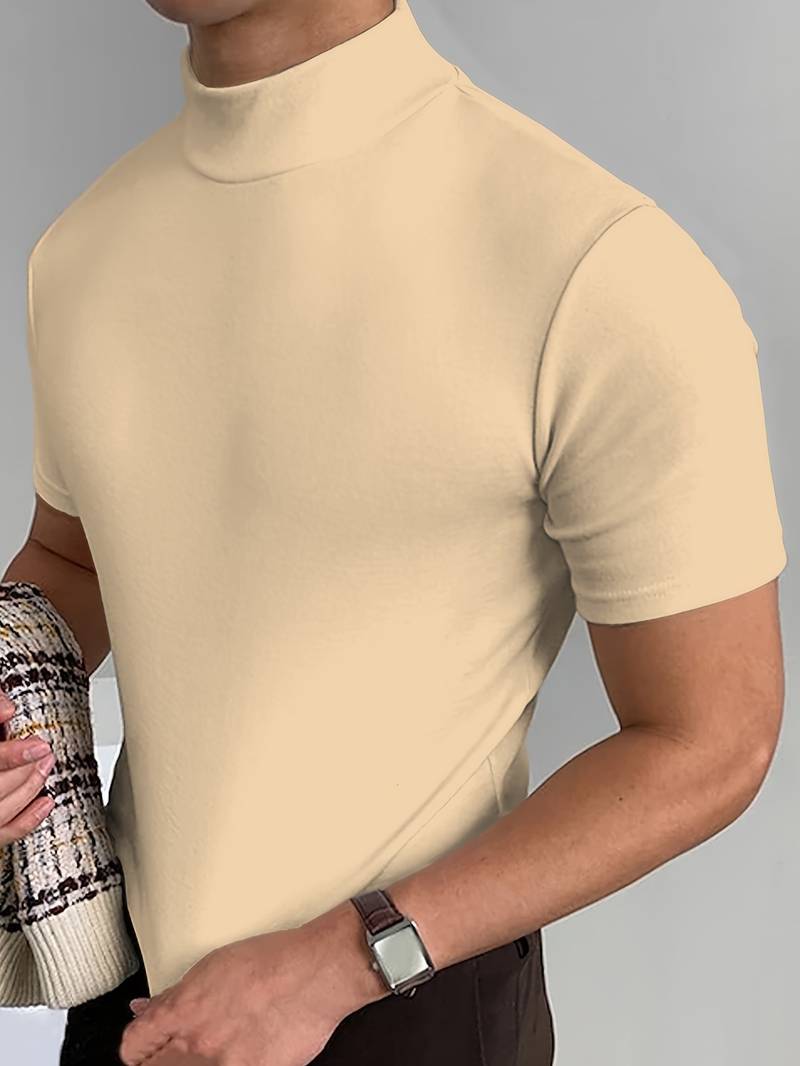 High Neck T-Shirt | Short Sleeve | Turtleneck | Men's T-Shirt | Men's Clothing-Chaps London-Chaps London