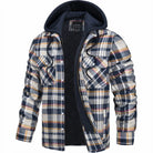 Hooded Jacket - Men's Plaid Quilted Zip Up-Hoodie Jacket-Chaps London-Yellow-S-Chaps London