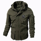 Hooded Windbreaker - Men's Waterproof Outdoor Jacket-Fashion Men Jacket Bomber Fall-Chaps London-Army Green-S-Chaps London