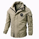 Hooded Windbreaker - Men's Waterproof Outdoor Jacket-Fashion Men Jacket Bomber Fall-Chaps London-Khaki-S-Chaps London