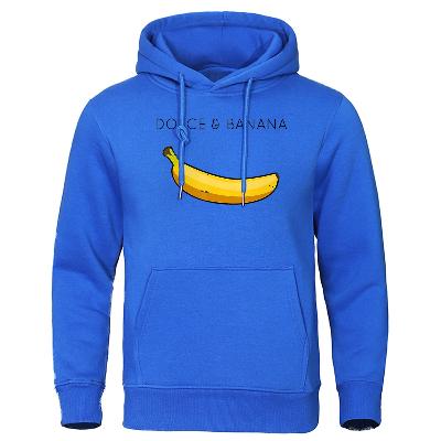Hoodie - Banana Print - Kangaroo Pocket - Pullover Hoodie - Men's Hoodies-Hoodies & Sweatshirts-Chaps London-Blue-S-Chaps London