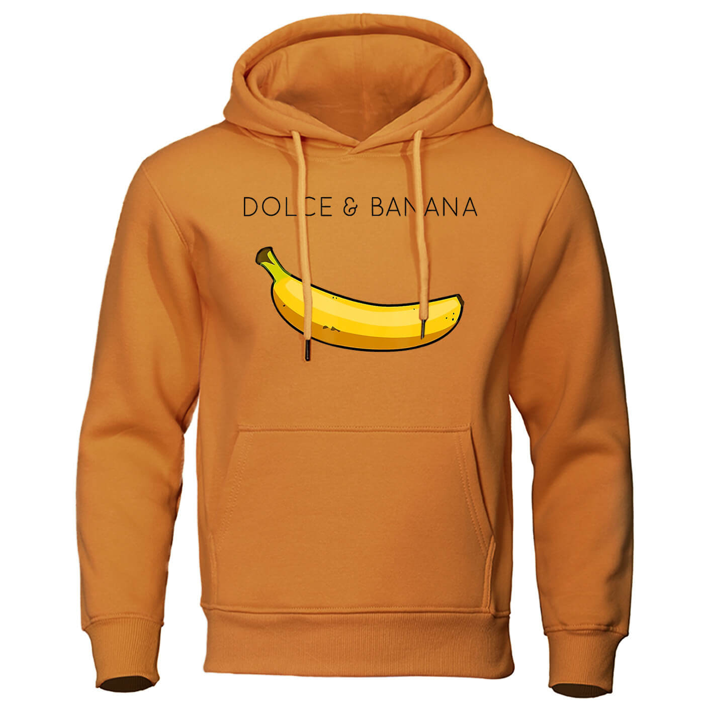 Hoodie - Banana Print - Kangaroo Pocket - Pullover Hoodie - Men's Hoodies-Hoodies & Sweatshirts-Chaps London-Brown-S-Chaps London
