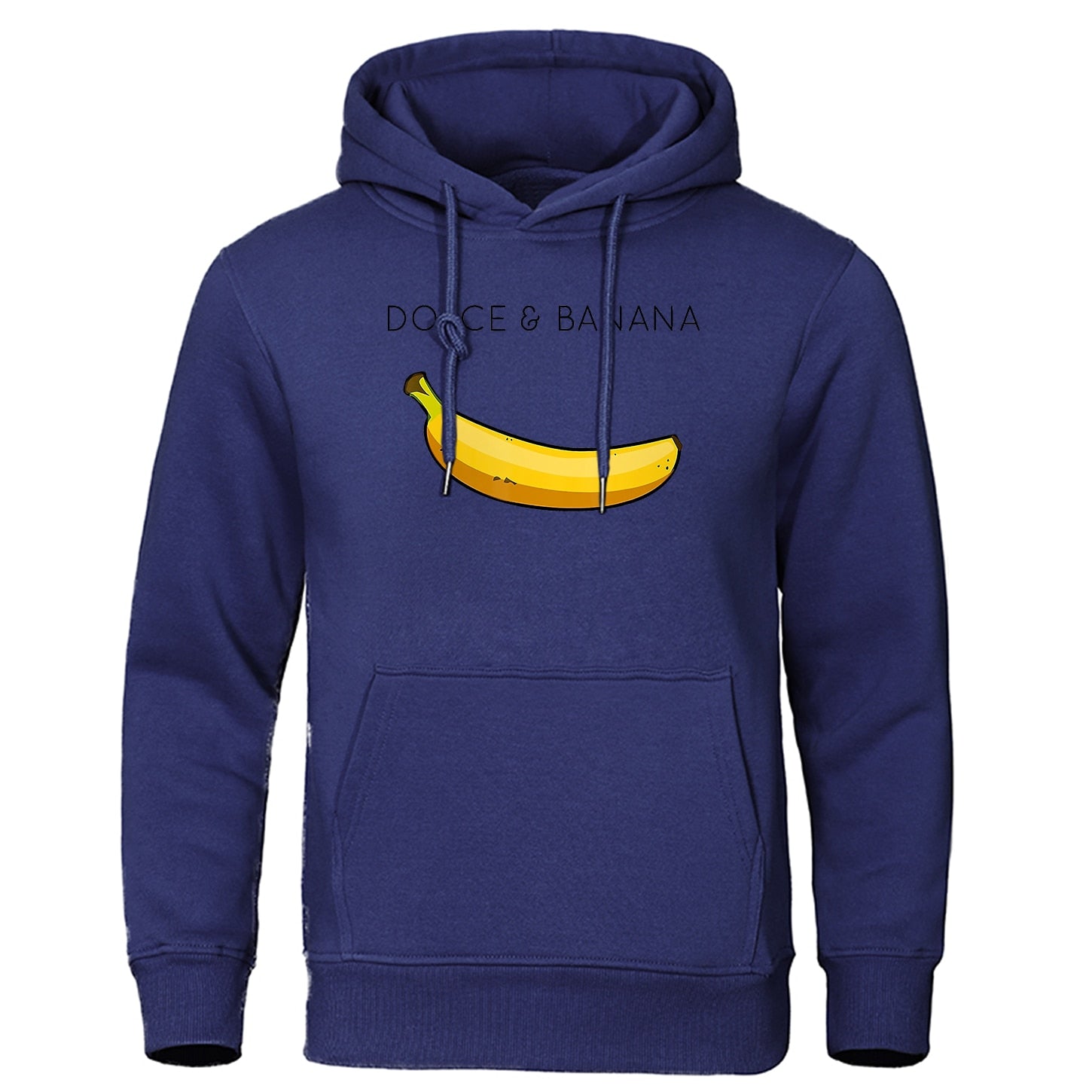 Hoodie - Banana Print - Kangaroo Pocket - Pullover Hoodie - Men's Hoodies-Hoodies & Sweatshirts-Chaps London-Dark Blue-S-Chaps London
