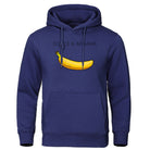 Hoodie - Banana Print - Kangaroo Pocket - Pullover Hoodie - Men's Hoodies-Hoodies & Sweatshirts-Chaps London-Dark Blue-S-Chaps London