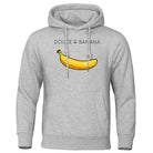 Hoodie - Banana Print - Kangaroo Pocket - Pullover Hoodie - Men's Hoodies-Hoodies & Sweatshirts-Chaps London-Gray-S-Chaps London