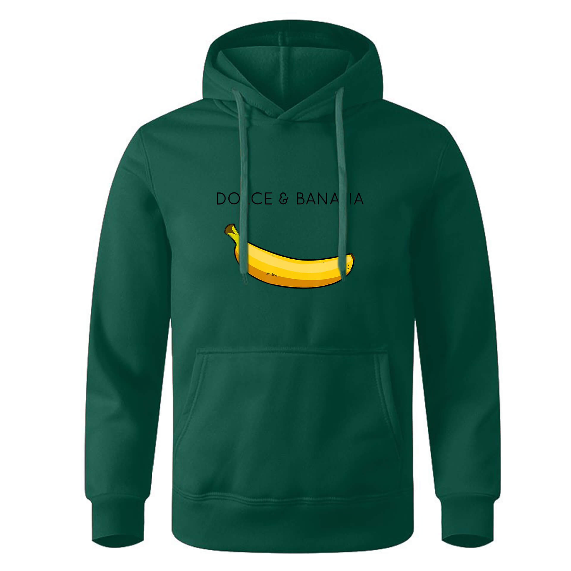 Hoodie - Banana Print - Kangaroo Pocket - Pullover Hoodie - Men's Hoodies-Hoodies & Sweatshirts-Chaps London-Green-S-Chaps London