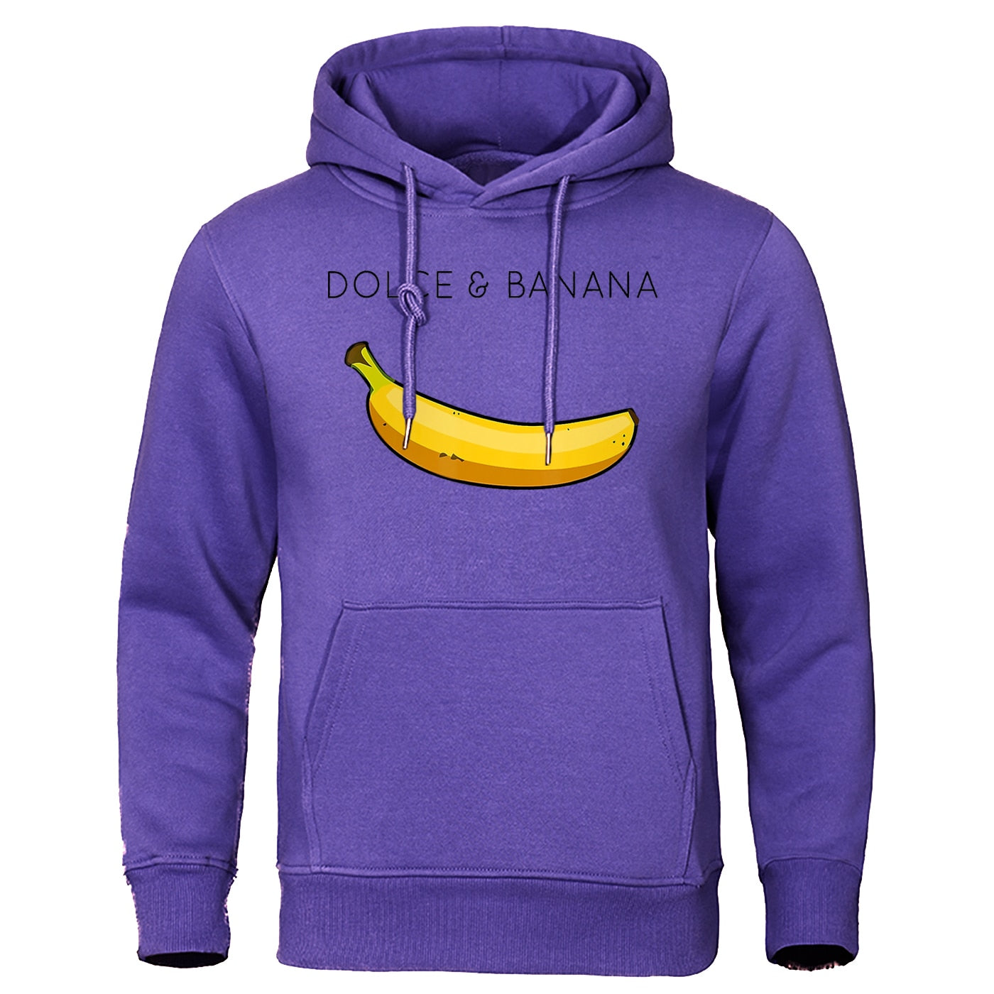 Hoodie - Banana Print - Kangaroo Pocket - Pullover Hoodie - Men's Hoodies-Hoodies & Sweatshirts-Chaps London-Purple-S-Chaps London
