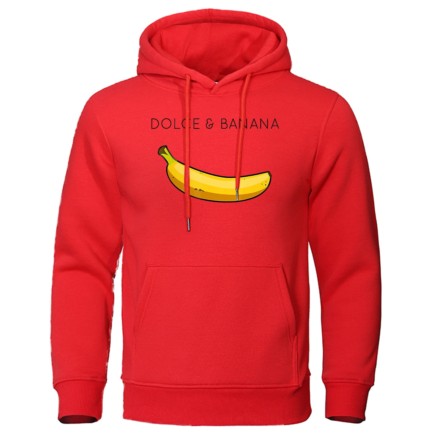 Hoodie - Banana Print - Kangaroo Pocket - Pullover Hoodie - Men's Hoodies-Hoodies & Sweatshirts-Chaps London-Red-S-Chaps London
