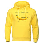 Hoodie - Banana Print - Kangaroo Pocket - Pullover Hoodie - Men's Hoodies-Hoodies & Sweatshirts-Chaps London-Yellow-S-Chaps London