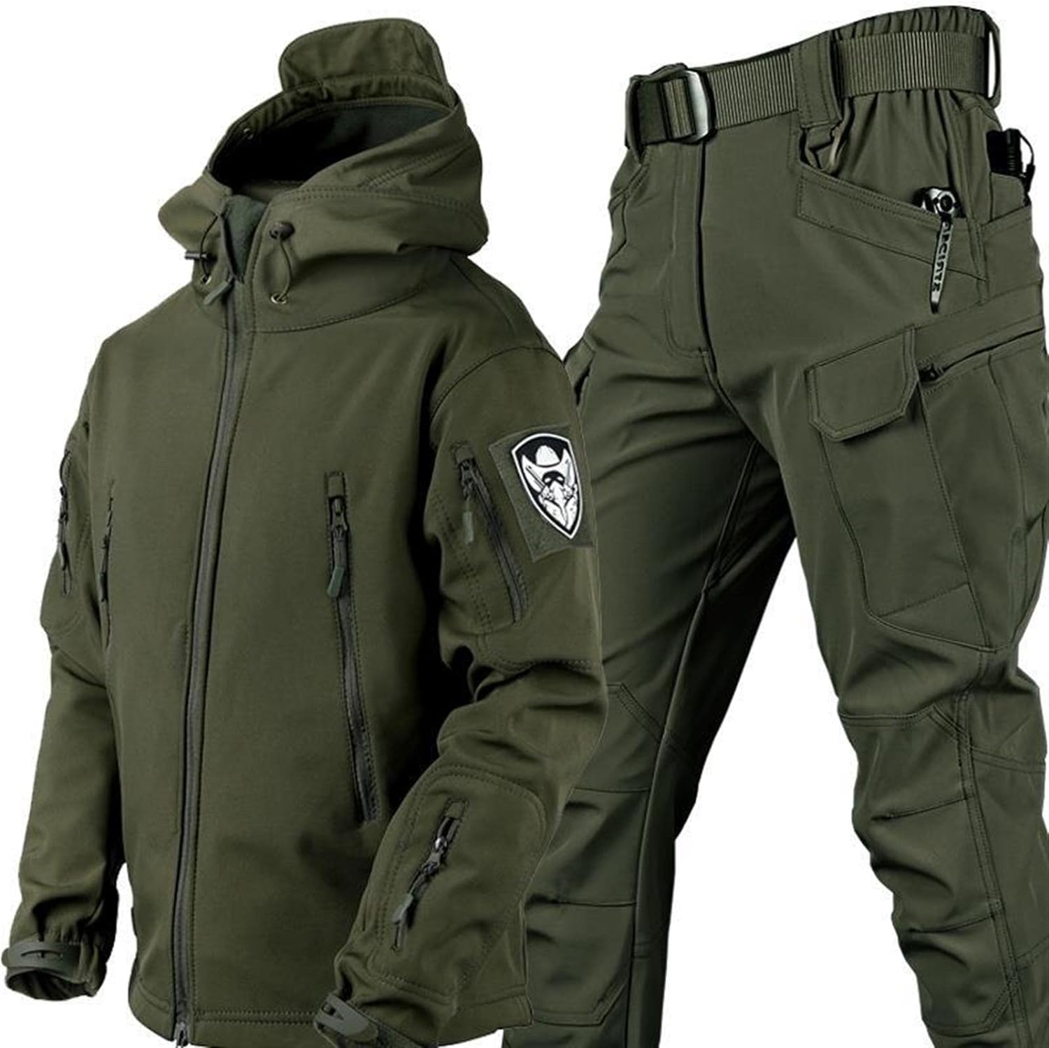 Jacket and Pants Set - Men's Tactical Outdoor Jacket and Cargo Pants-Men’s Tracksuit Set-Chaps London-Green-S-Chaps London