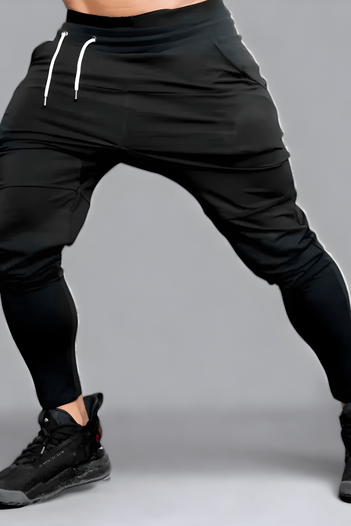 Joggers - Drawstring - Skinny - Track Pants - Men's Pants-Men's long pants-Chaps London-Black-S-Chaps London