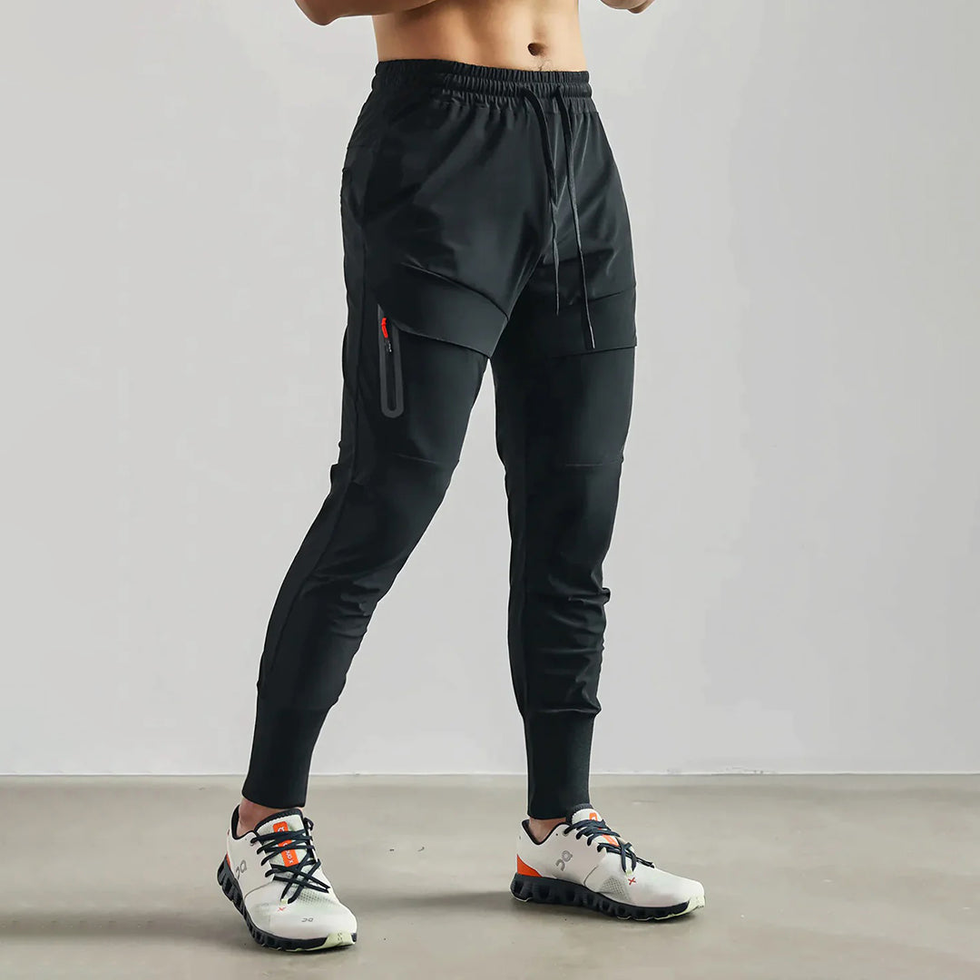 Joggers - Men's Lightweight Elastic Waist Activewear-Fashion Men Joggers All-year-Chaps London-Black-S-Chaps London