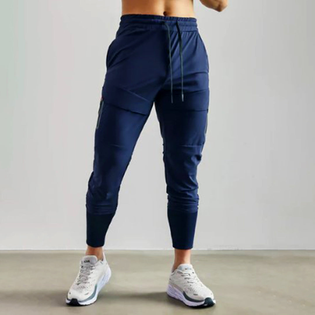 Joggers - Men's Lightweight Elastic Waist Activewear-Fashion Men Joggers All-year-Chaps London-Navy Blue-S-Chaps London