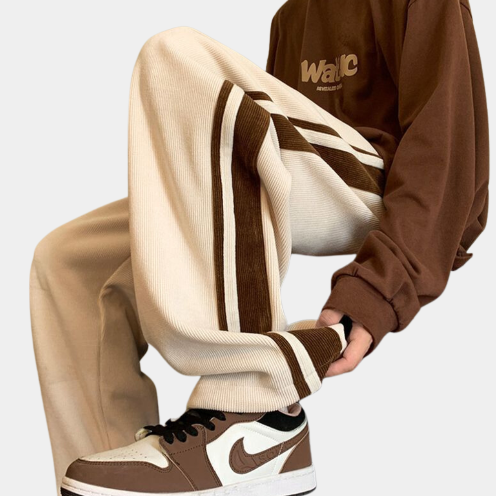 Joggers - Men's Striped Loose Fit Wide Leg-Men Winter Pants-Chaps London-Chaps London
