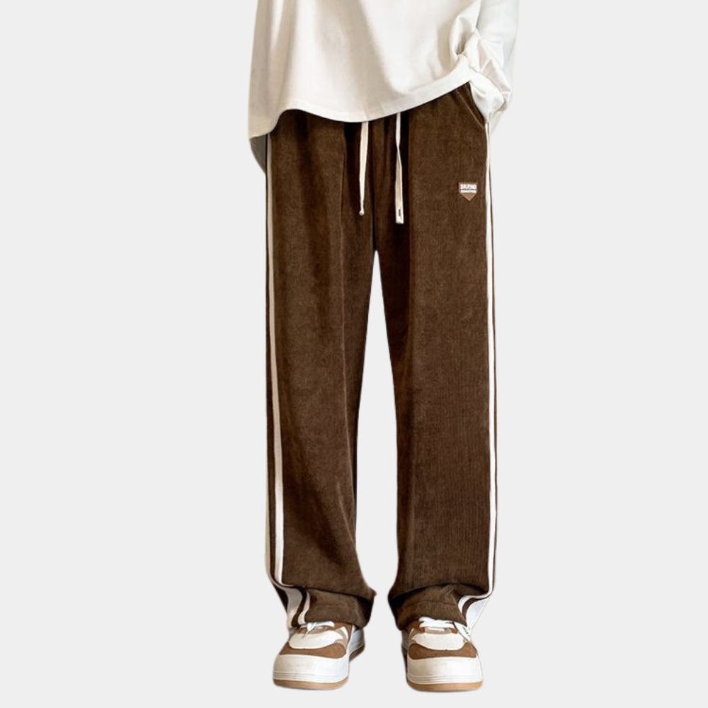 Joggers - Men's Striped Loose Fit Wide Leg-Men Winter Pants-Chaps London-Chaps London