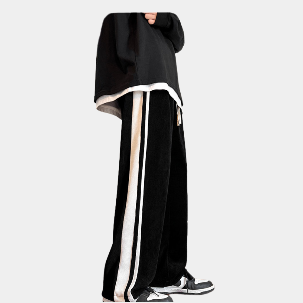 Joggers - Men's Striped Loose Fit Wide Leg-Men Winter Pants-Chaps London-Chaps London