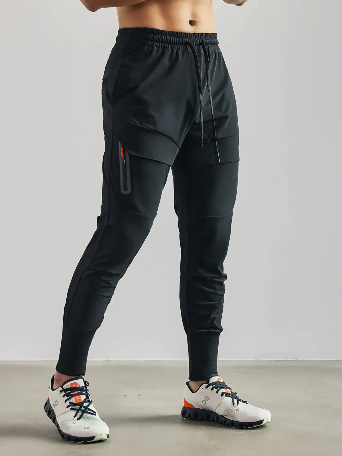 Joggers - Stretch - Quick Dry - Running Trousers - Men's Training Trousers-Joggers-Chaps London-Black-S-Chaps London
