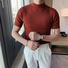 Knit T-Shirt | High Neck | Short Sleeve | Turtleneck T-Shirt | Men's Clothing-T-Shirts-Chaps London-Chaps London