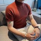 Knit T-Shirt | High Neck | Short Sleeve | Turtleneck T-Shirt | Men's Clothing-T-Shirts-Chaps London-Chaps London