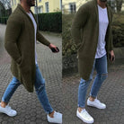 Knitted Cardigan | Casual | Open Front | Long Cardigan | Men's Cardigan-Long Cardigan-Chaps London-Green-M-Chaps London
