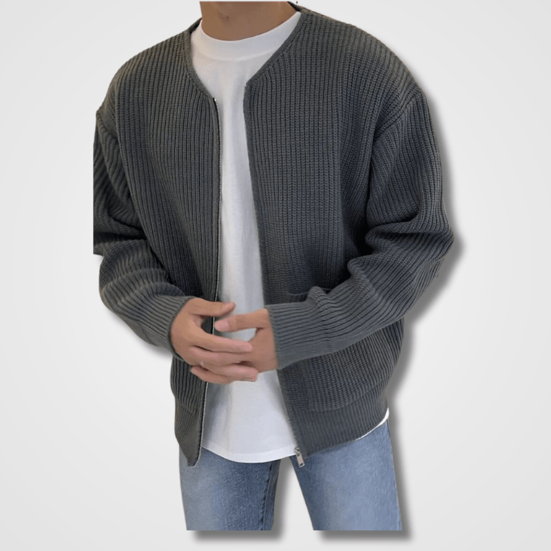 Knitted Cardigan - Men's Chunky Full Zip Up-Strickwaren-Chaps London-Chaps London