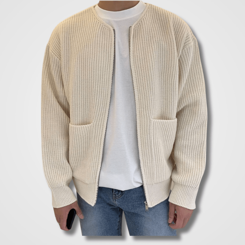Knitted Cardigan - Men's Chunky Full Zip Up-Strickwaren-Chaps London-Chaps London